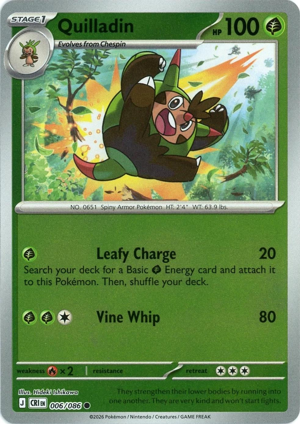Chaos Rising Quilladin #006/86 reverse holo